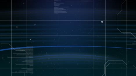 animación del procesamiento de datos sobre fondo marino con líneas