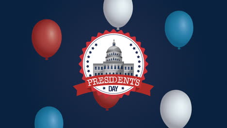 presidents day lettering with balloons helium and capitol