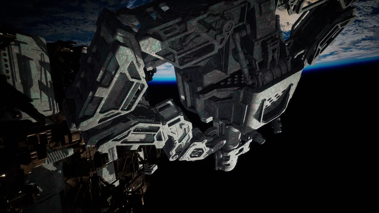 la nave espacial alienígena armada se acerca a la tierra