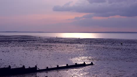 Good-establishing-shot-of-Whitstable-Bay-Kent-England-todal-area-on-the-Thames-Estuary