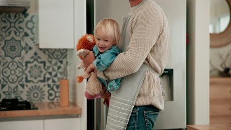 Smile,-kitchen-or-parent-playing-with-baby-to