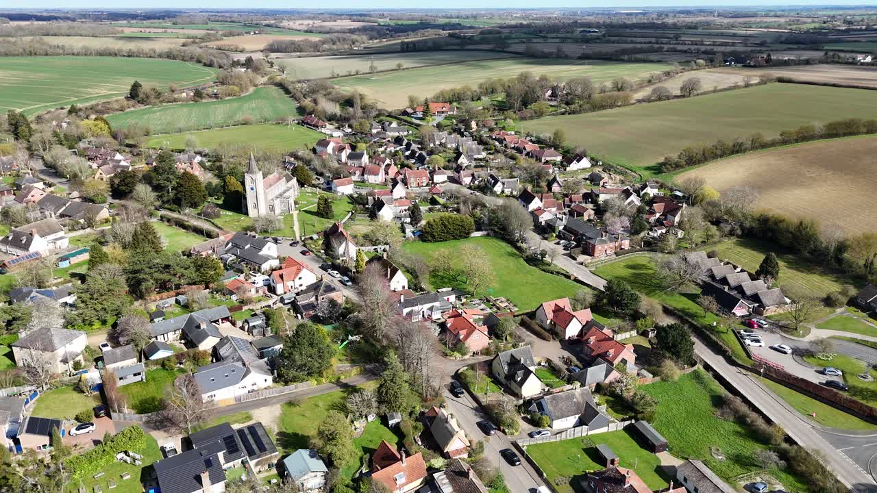 Rattlesden Village Suffolk UK drone,aerial