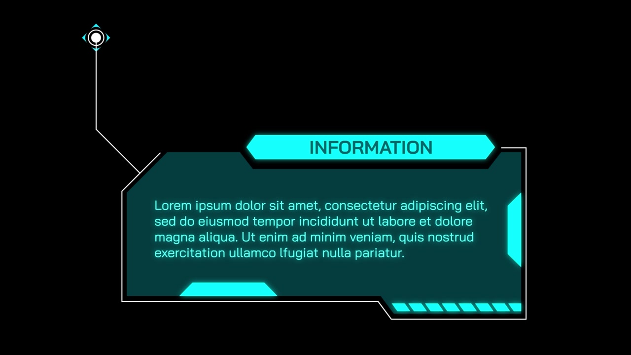HUD futuristico con callout informativi