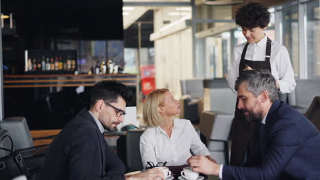 business meeting in a cafe