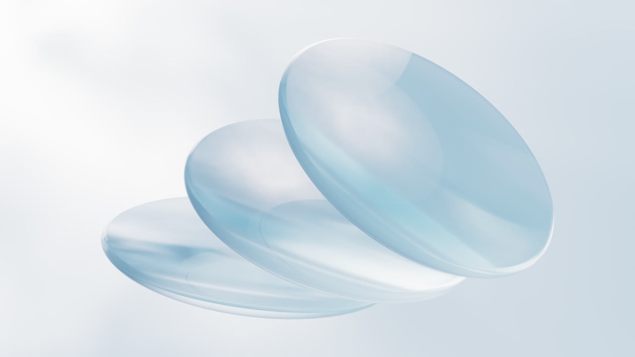 둥근 유리 기하학 배경, 3d 렌더링