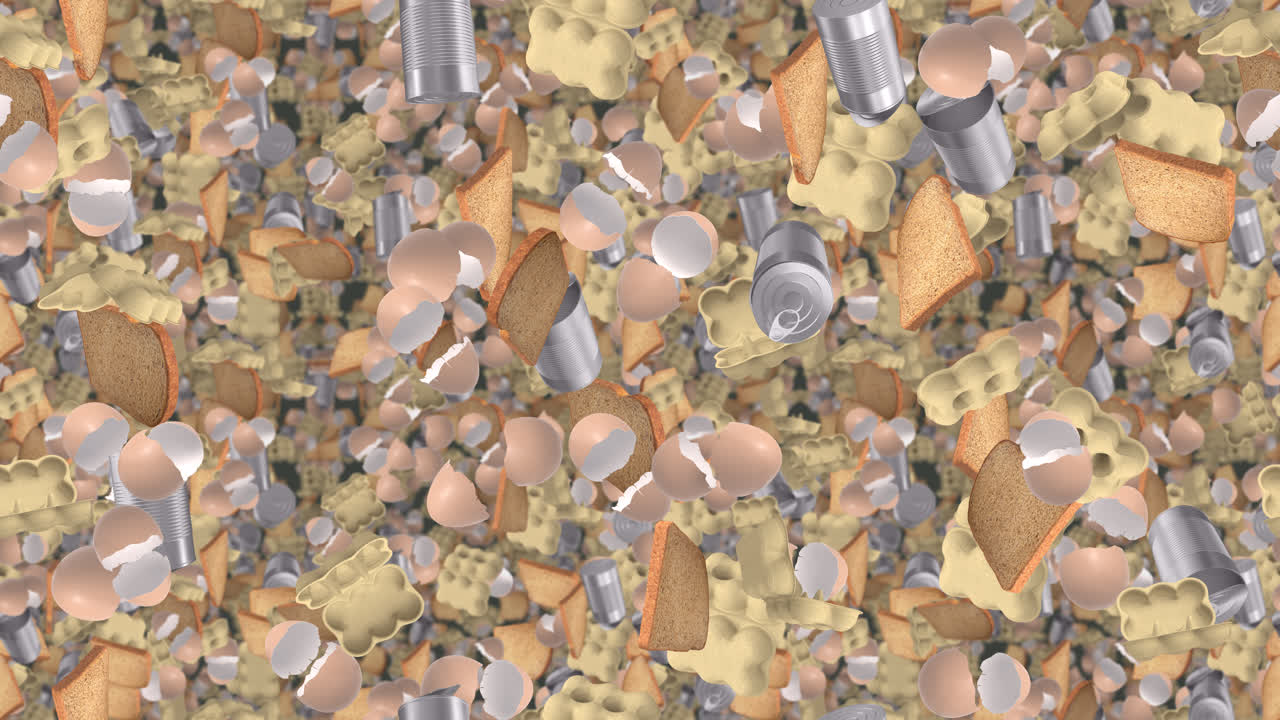 Recycling waste landfill trash background loop tile swirling