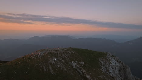 drone shot of the mountain peca in the eary morning