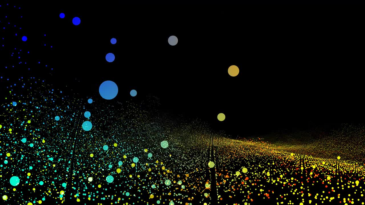 미래의 추상적인 무지개 파형 소리 오디오 음악 차원 공 진동, 시각화 파동 기술 디지털 표면