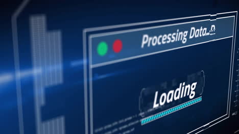 animation of data processing on black background