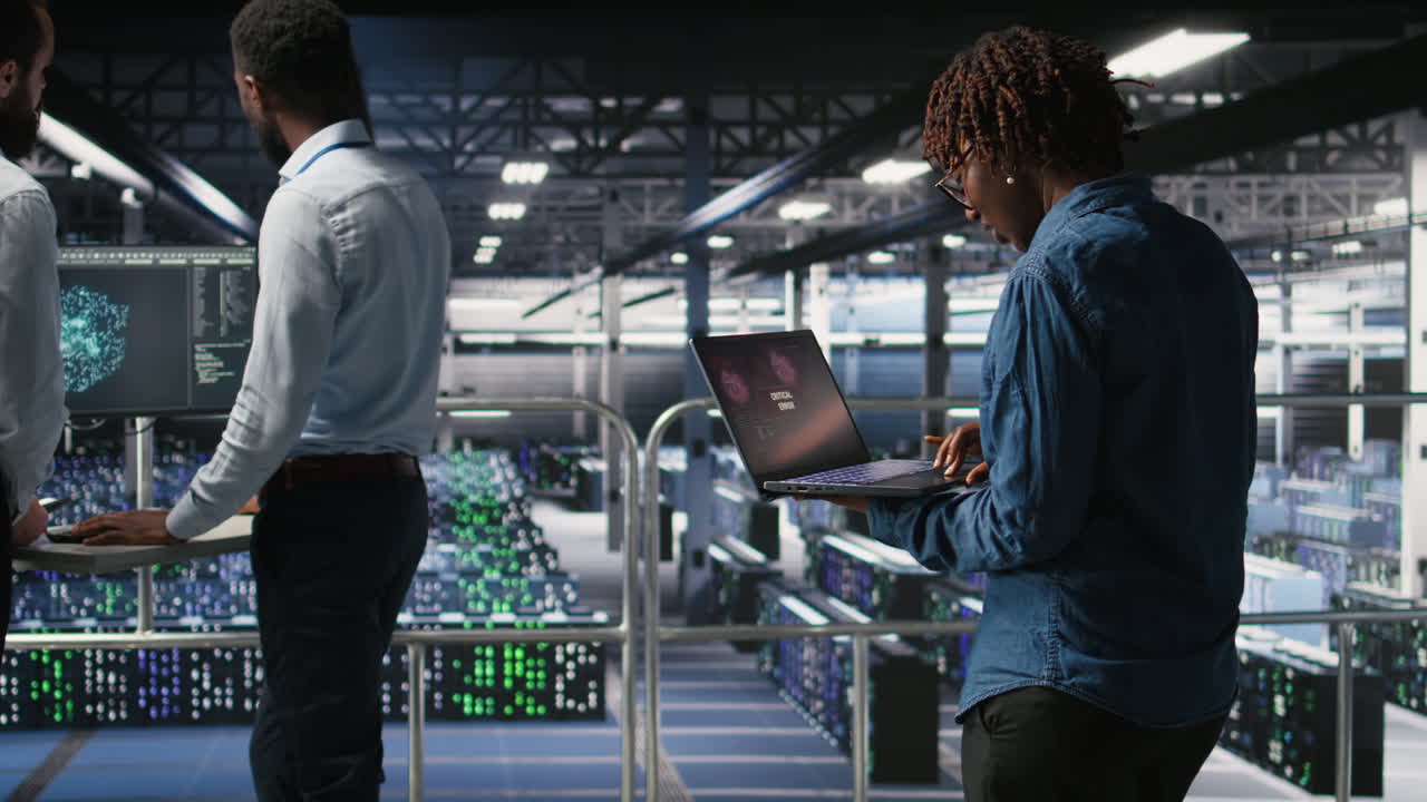 Data center software developer panicking after receiving critical error