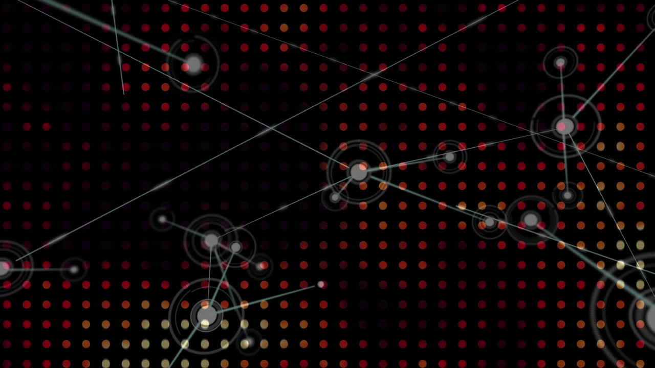 анимация рядов точек и сети соединений