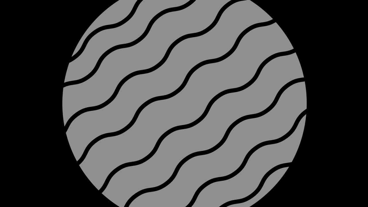 Graphic object in black and white with stroboscopic and hypnotic effect, which rotates clockwise decreasing the size from full screen to disappearing in the center, in 16: 9 video format
