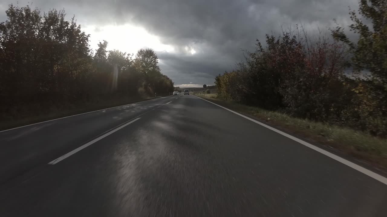 Drive on german highway from the car's point of view, 4k