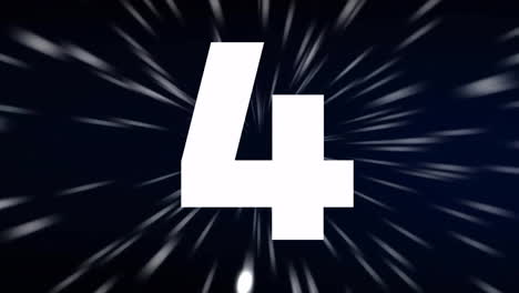 countdown number five animation over dynamic light streaks background