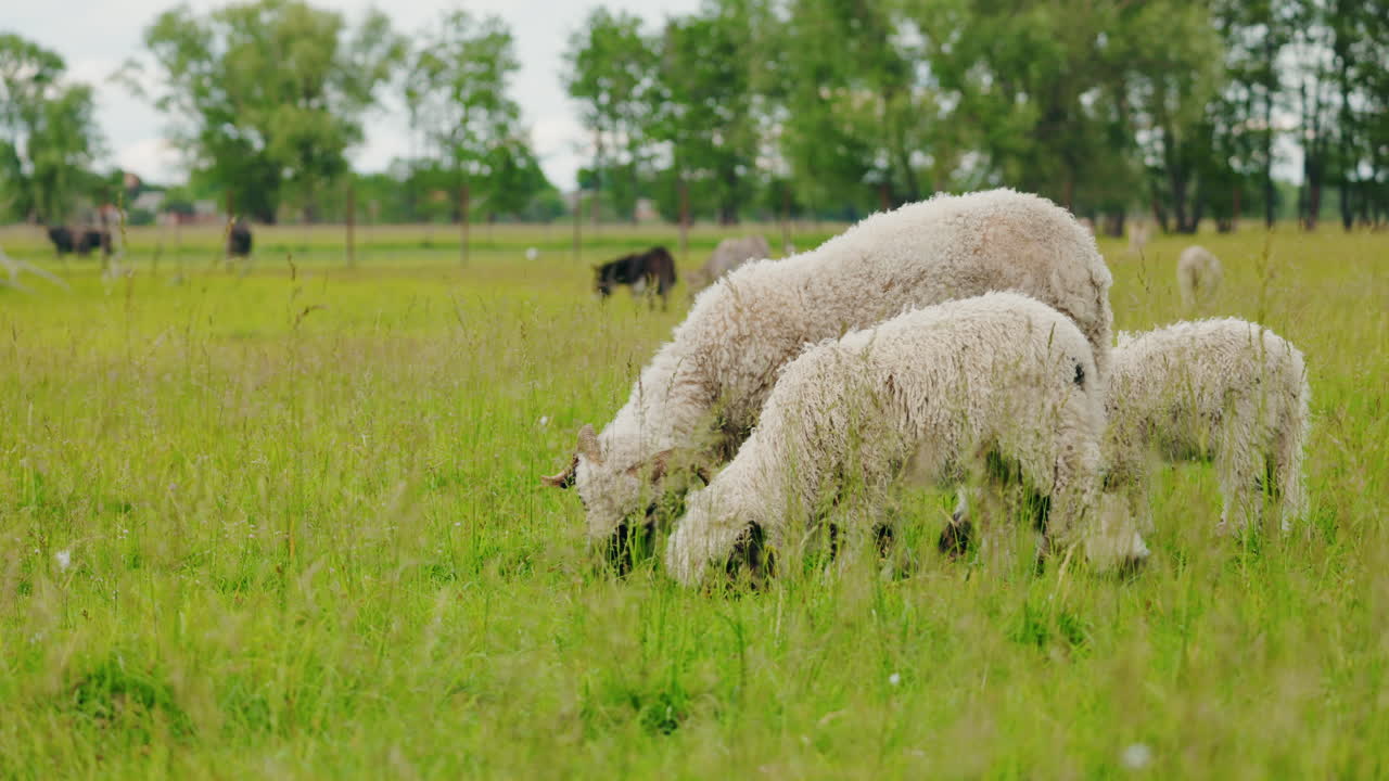Ovejas pastando en un campo