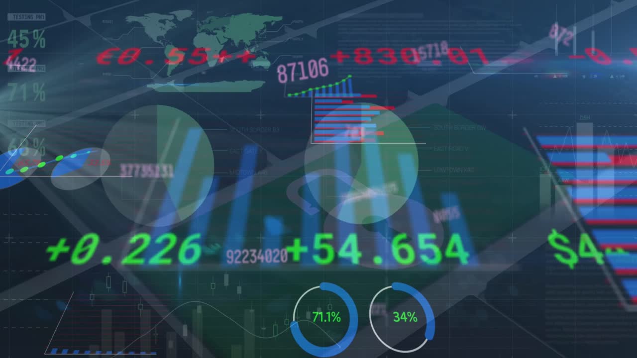 코로나 바이러스 세포와 소셜 미디어 아이콘의 애니메이션을 컴퓨터 케이블로