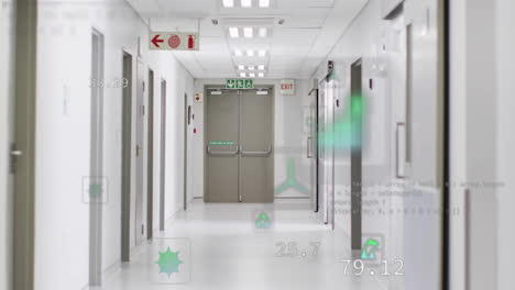 animation of data processing and ecology icons over corridor