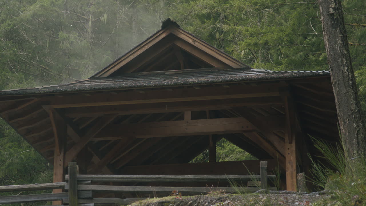 Amidst the mist, a mystic wooden house materializes. Weathered and enigmatic, it exudes an enchanting aura, inviting curiosity and sparking imaginations with its timeless charm.