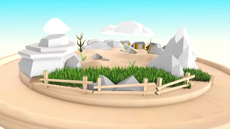 3d cartoon backgrounds loop - train
