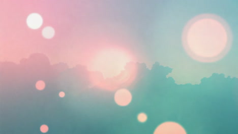 dreamy pastel sky with bokeh lights