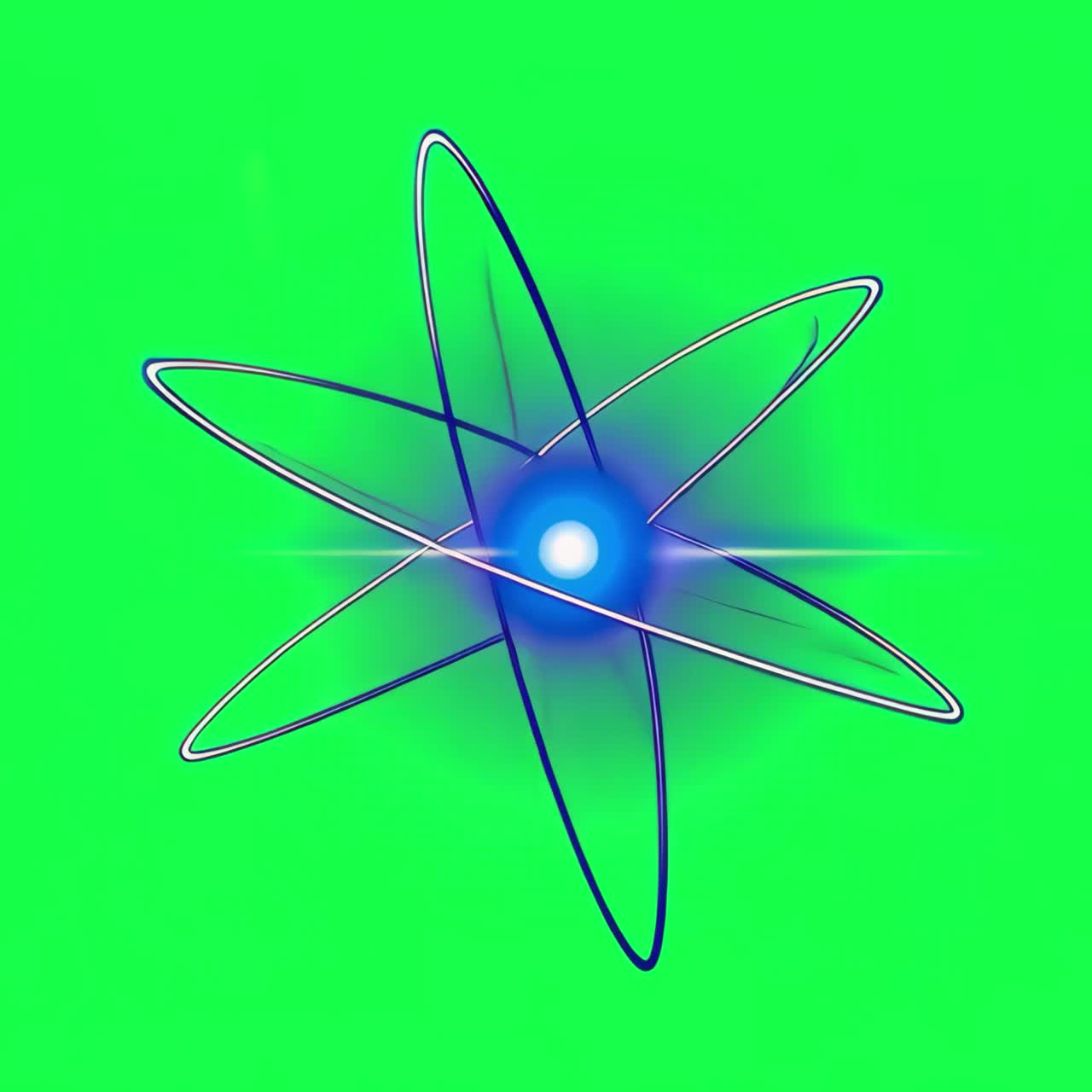 Atomenergi glødende illustrasjon animasjon, transparent 4K-video, grønn skjerm