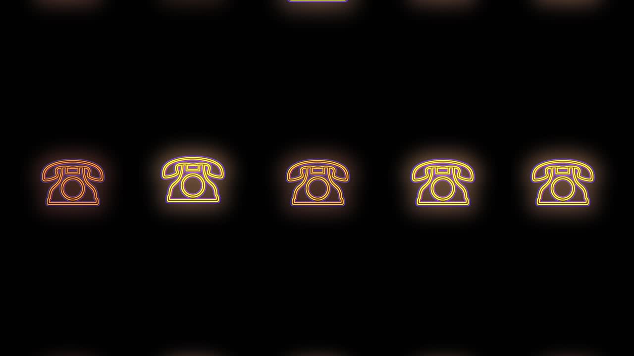 네온 레트로 전화기 패턴