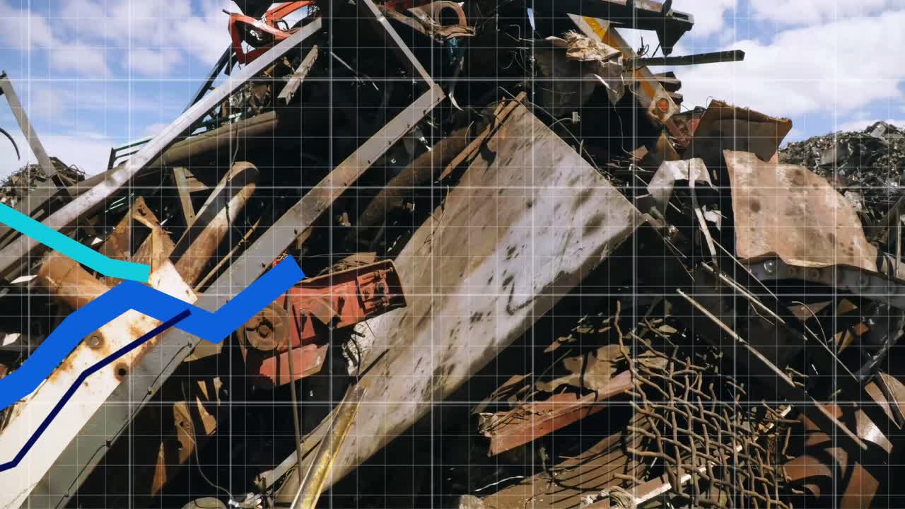 쓰레기 매장 위의 금융 데이터 처리의 애니메이션