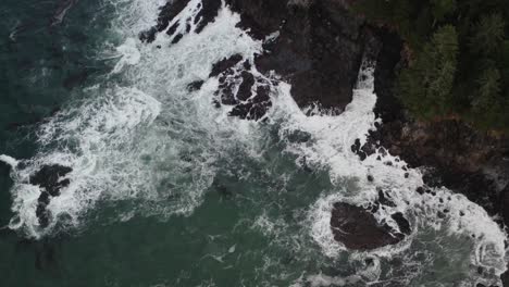 The-Pacific-Ocean-meets-the-cliffs-of-Vancouver-Island,-British-Columbia