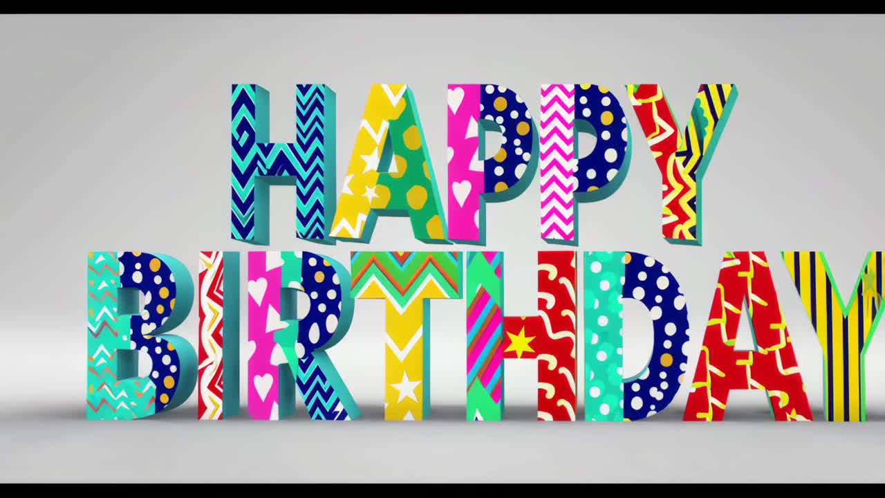 Happy Birthday Colorful Typography Design