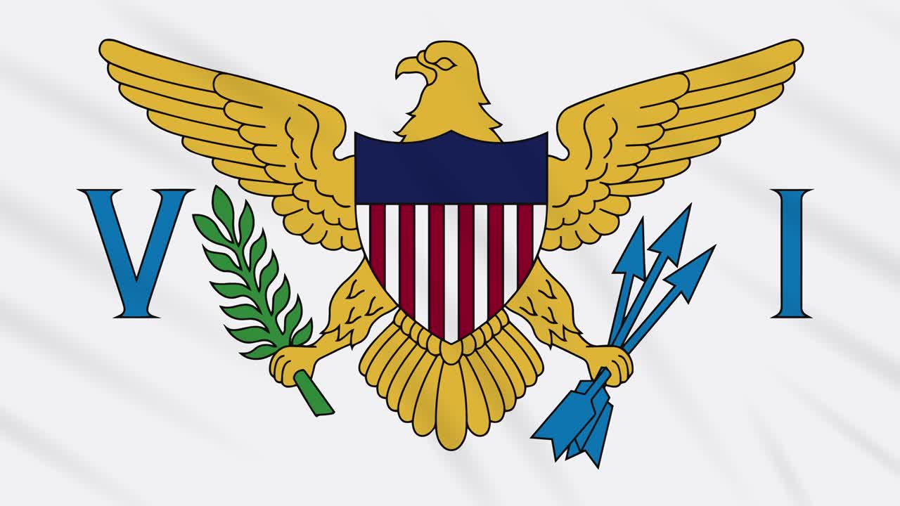 la bandera de las islas vírgenes ondeando tela, bucle de fondo