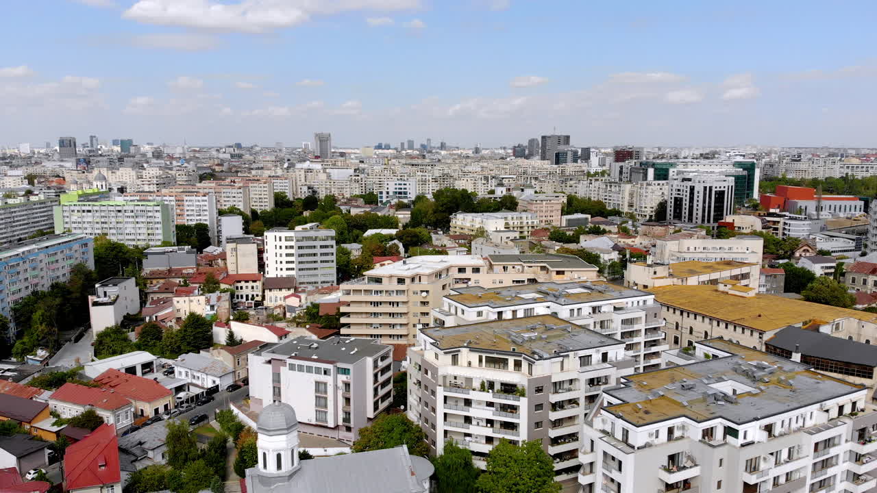 vista aérea de la zona residencial, bucarest, rumania