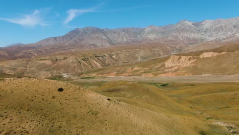 mountains slopes on desolate terrain at arashan lakes, namangan, ferghana valley, uzbekistan