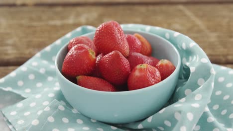 close-up of fresh strawberries in bowl