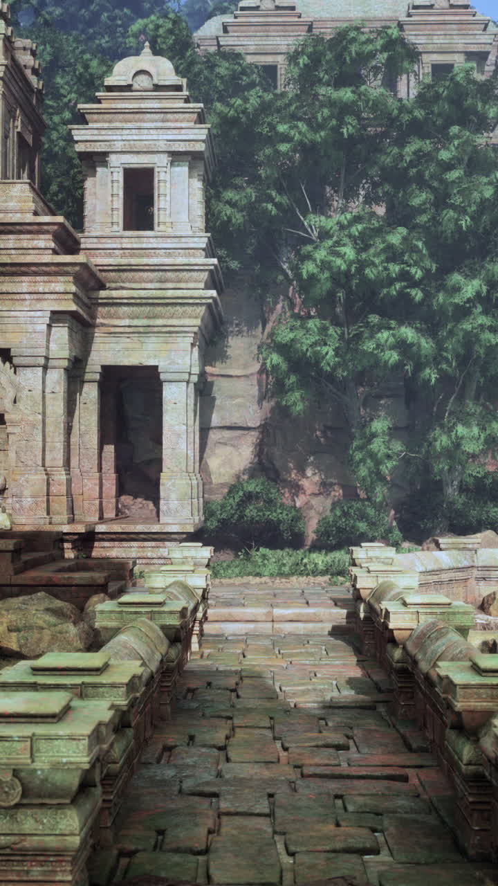 ruinas de templos antiguos en una selva exuberante