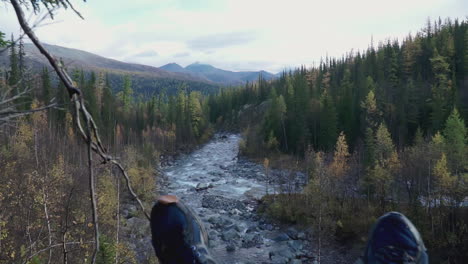 mountain river view from a high point