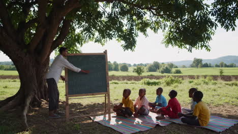 rural classroom under a tree