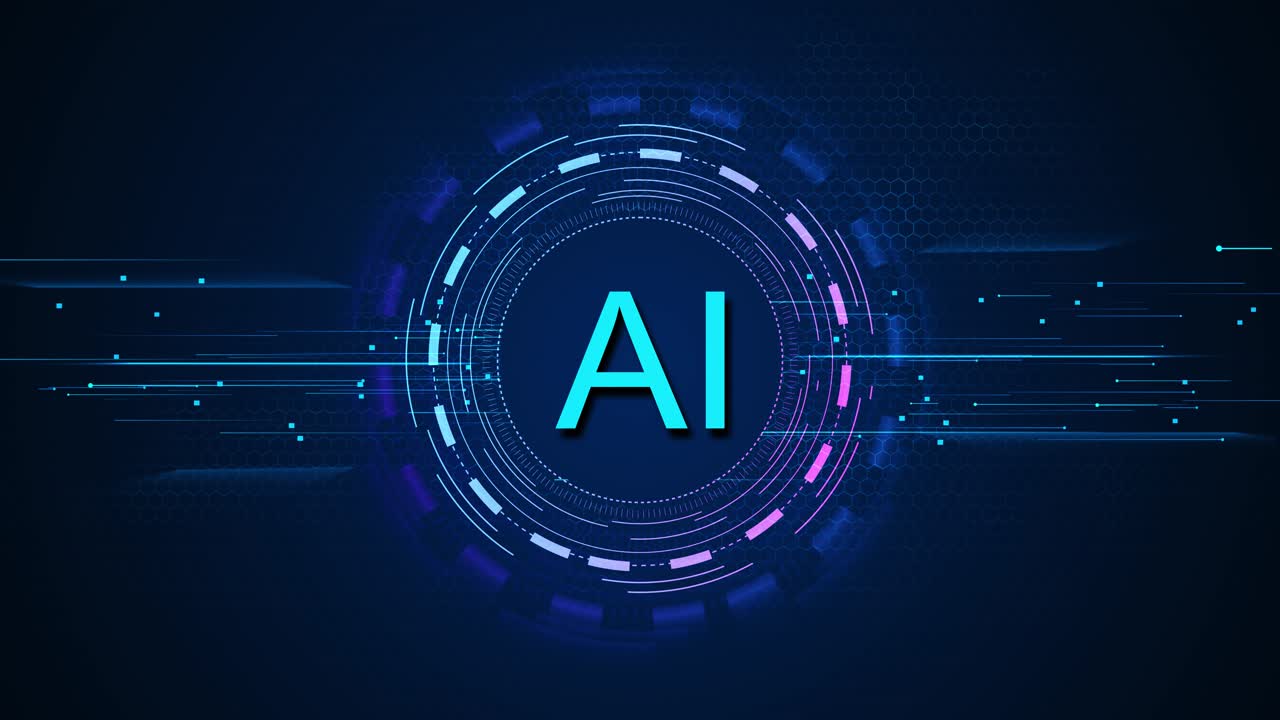 Chip IA, centro di tecnologia avanzata, interfaccia digitale, spazio virtuale, intelligenza artificiale all'avanguardia