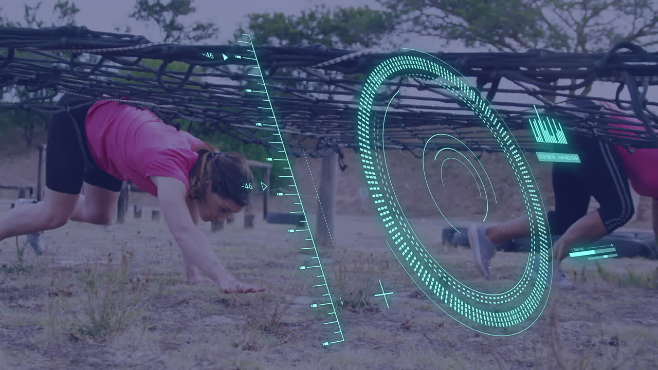 장애물 코스 크롤링에서 다양한 여성에 대한 데이터 처리의 애니메이션