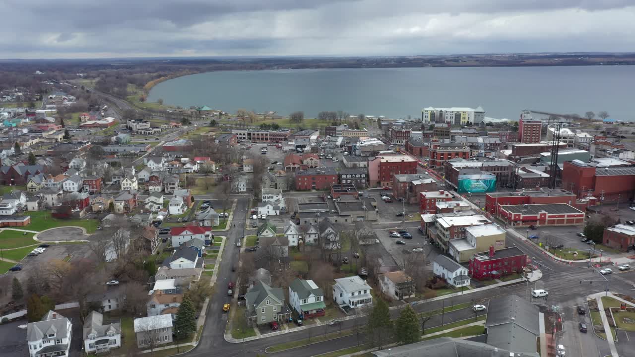 Ginevra New York 4K Panoramica Aerea da Sinistra a Destra