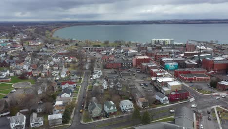 geneva new york 4k aerial pan left to right