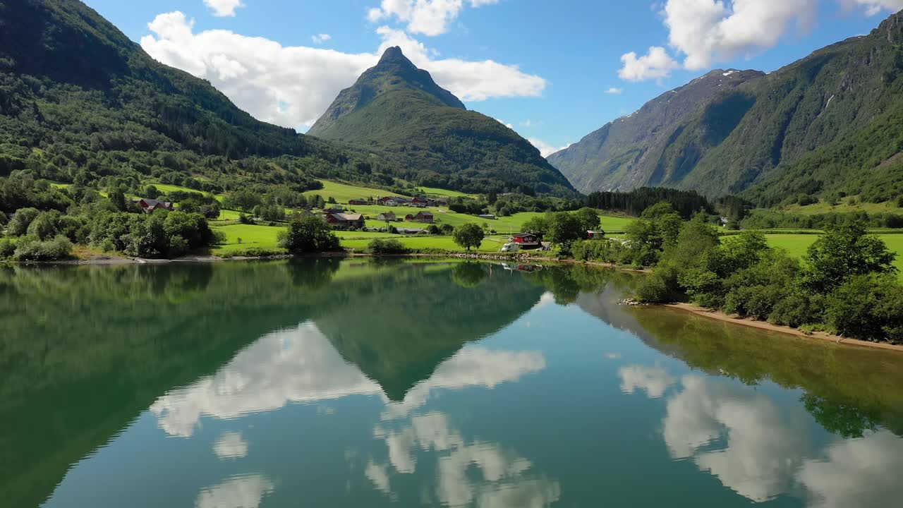 공중 영상 아름다운 자연 노르웨이