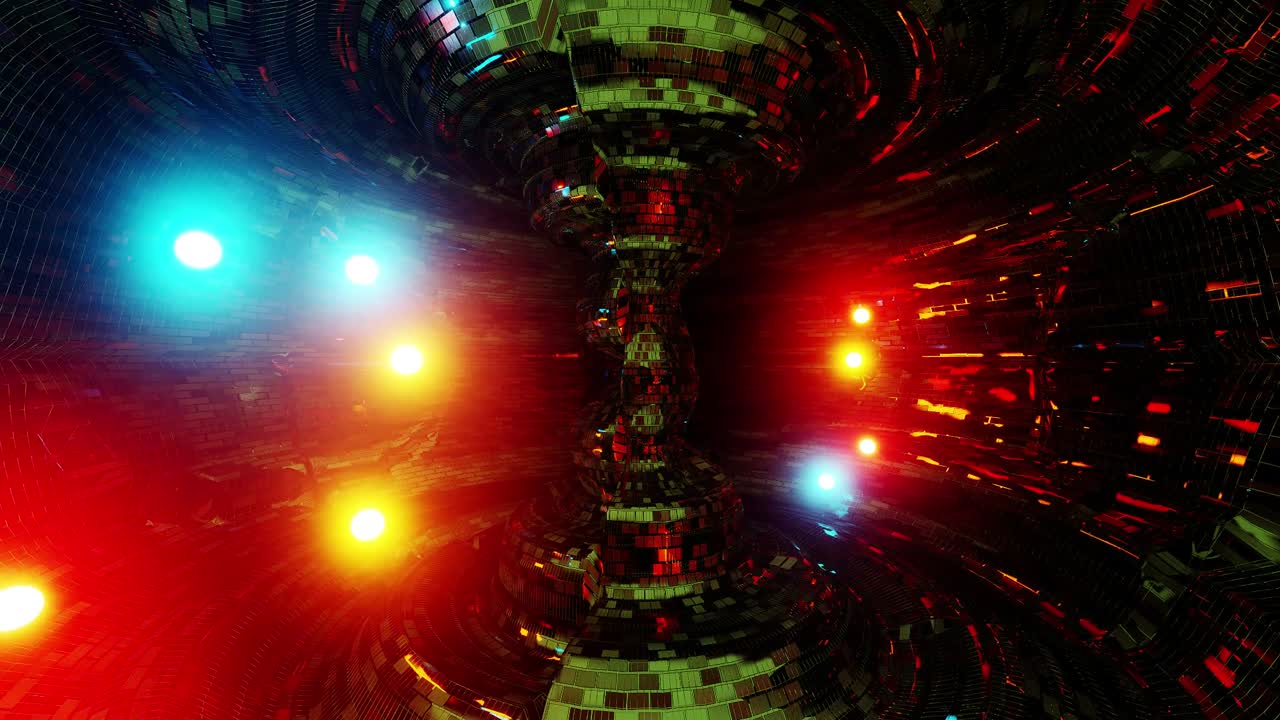 빛나는 원자 입자와 멋진 반사와 함께 추상적인 원자 원자로 3d 일러스트레이션 모션 배경 라이브 벽지 시각 플 vj 루프