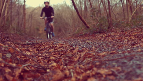 View-of-man-riding-bike