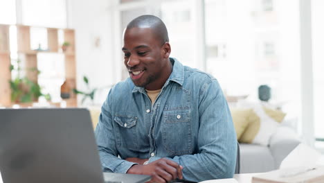 Video-call,-laptop-and-business-black-man