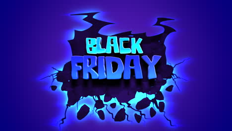 Inky-allure:-Black-Friday-cartoon-text-with-splashes-on-blue-texture