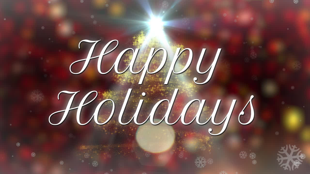 Red Happy Holidays 3D Graphic with Star