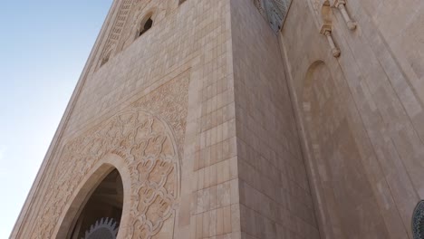 low angle view of towering hassan mosque minaret