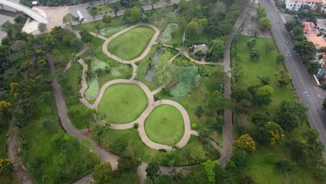 vista panorámica aérea sobre el parque escénico en el distrito 2 de la ciudad de ho chi minh, vietnam