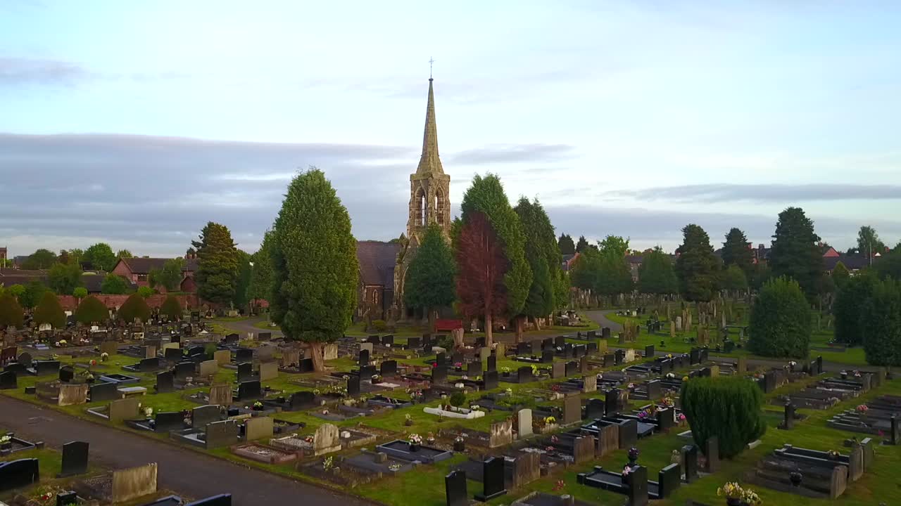 graveyard footage, english cheshire church yard