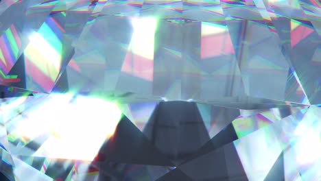 animación de un prisma brillante claro que se mueve sobre puntos de luz